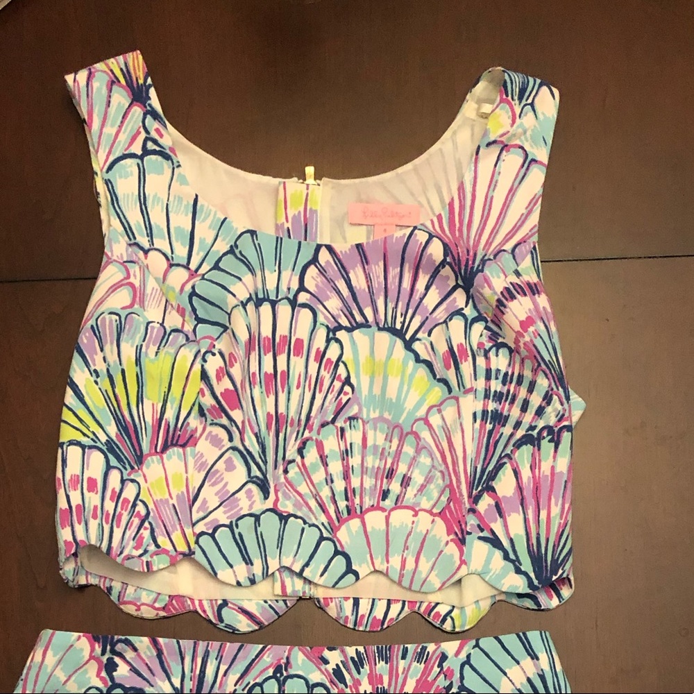 Lilly Pulitzer two piece scalloped outfit